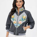 ALICIA 3.0 CLINT ART DENIM BOMBER BOLERO