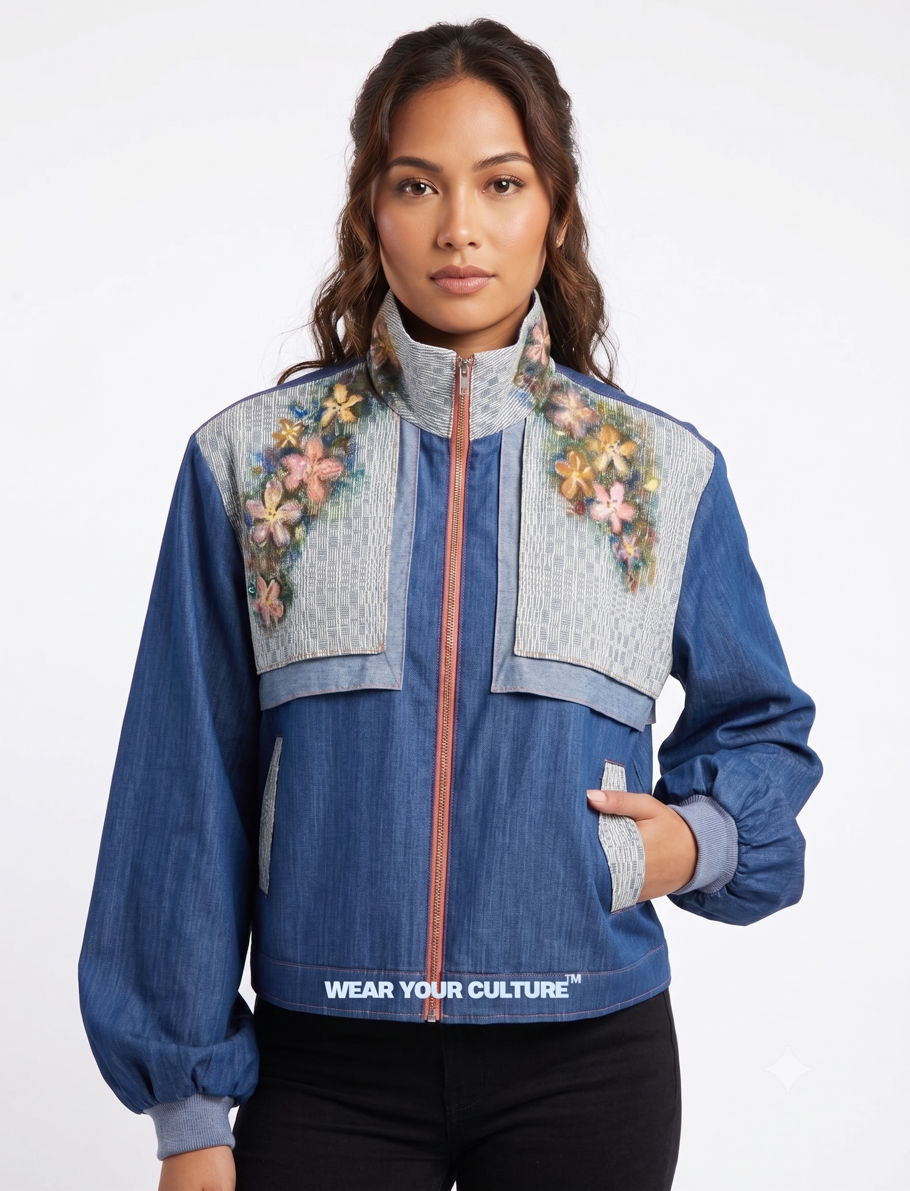 BERNICE CLINT ART LONG PUFF SLEEVES JACKET V1