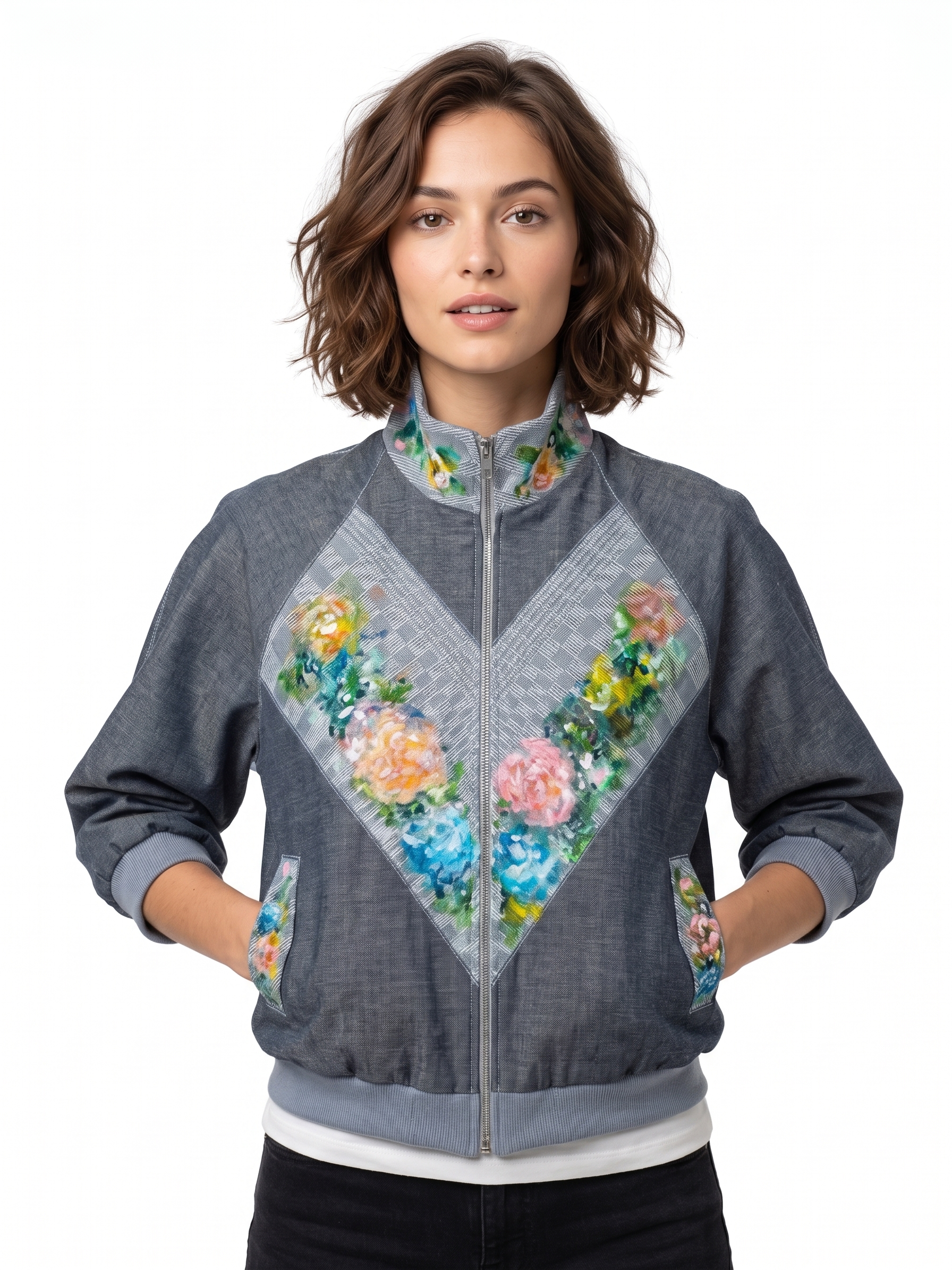ALICIA 3.0 CLINT ART DENIM BOMBER BOLERO V1