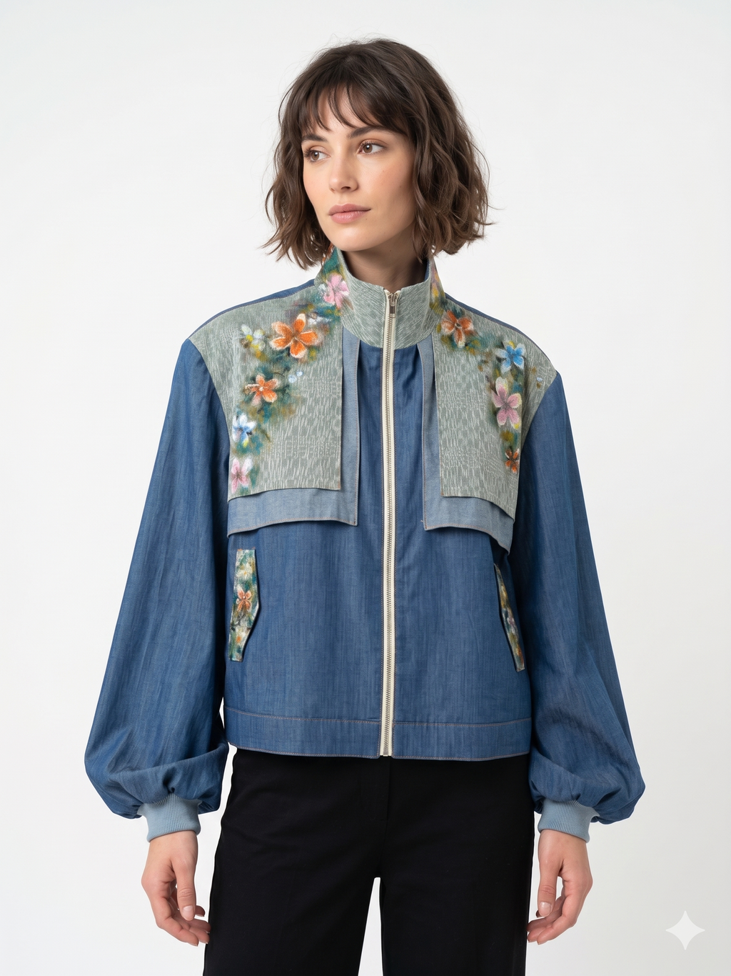 BERNICE CLINT ART LONG PUFF SLEEVES JACKET V2