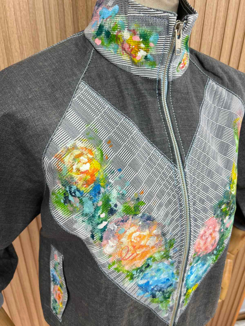 ALICIA 3.0 CLINT ART DENIM BOMBER BOLERO V1