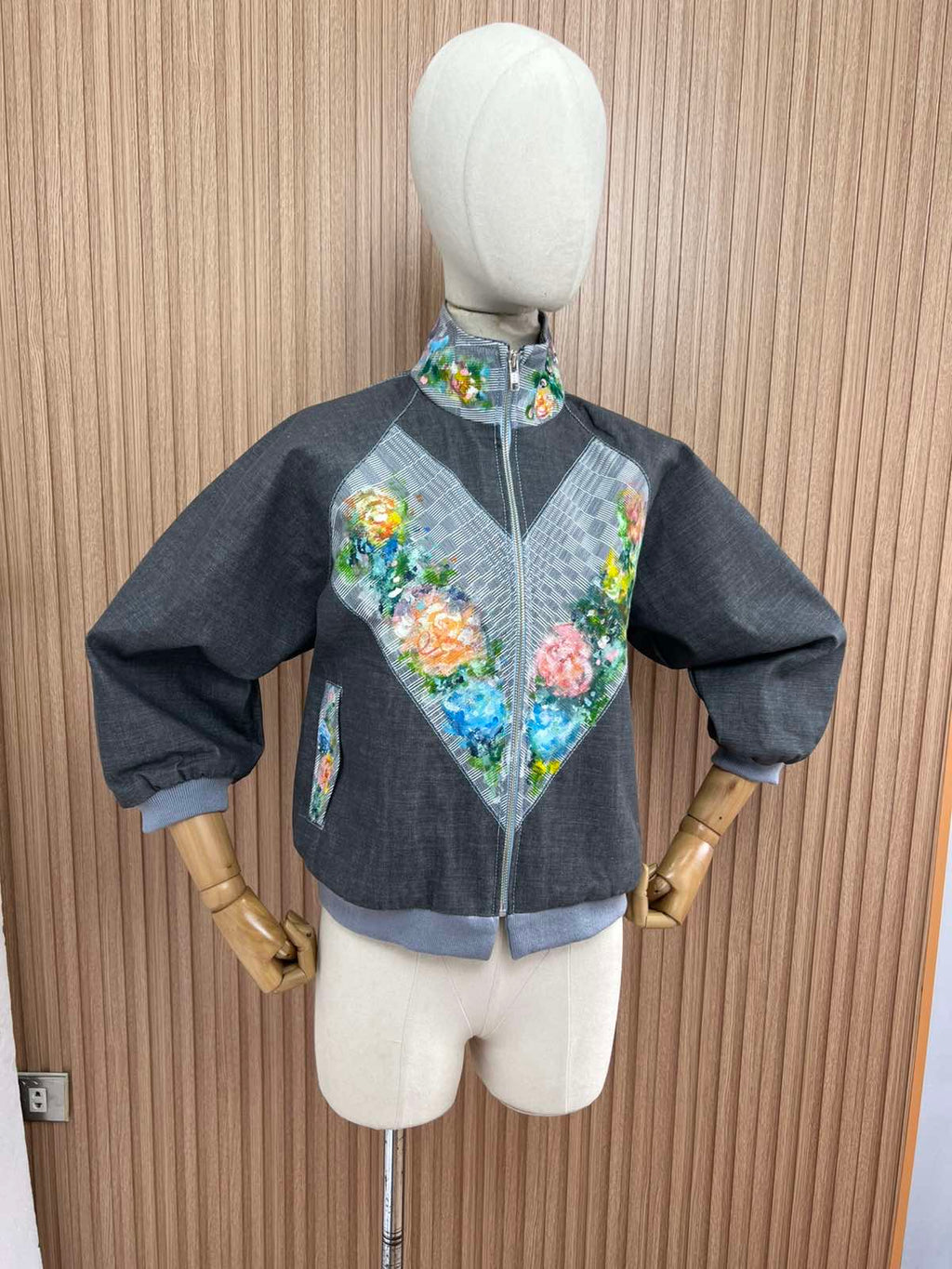 ALICIA 3.0 CLINT ART DENIM BOMBER BOLERO V1