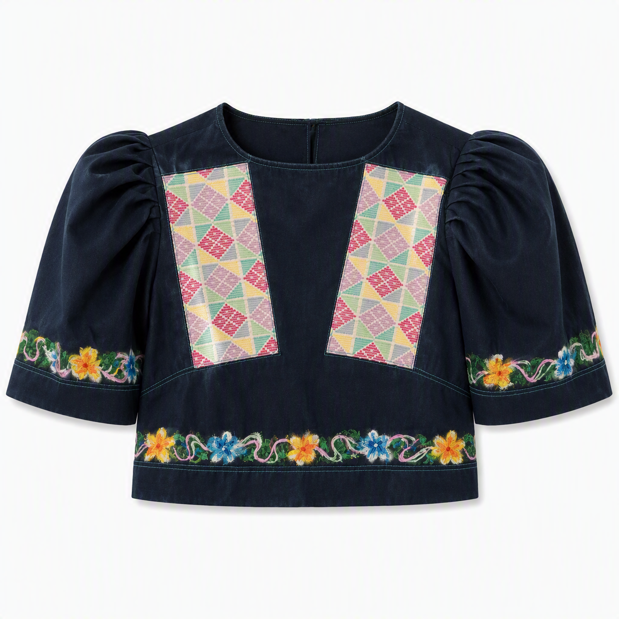 JILLIAN YAKAN DENIM PUFF SLEEVES BOLERO