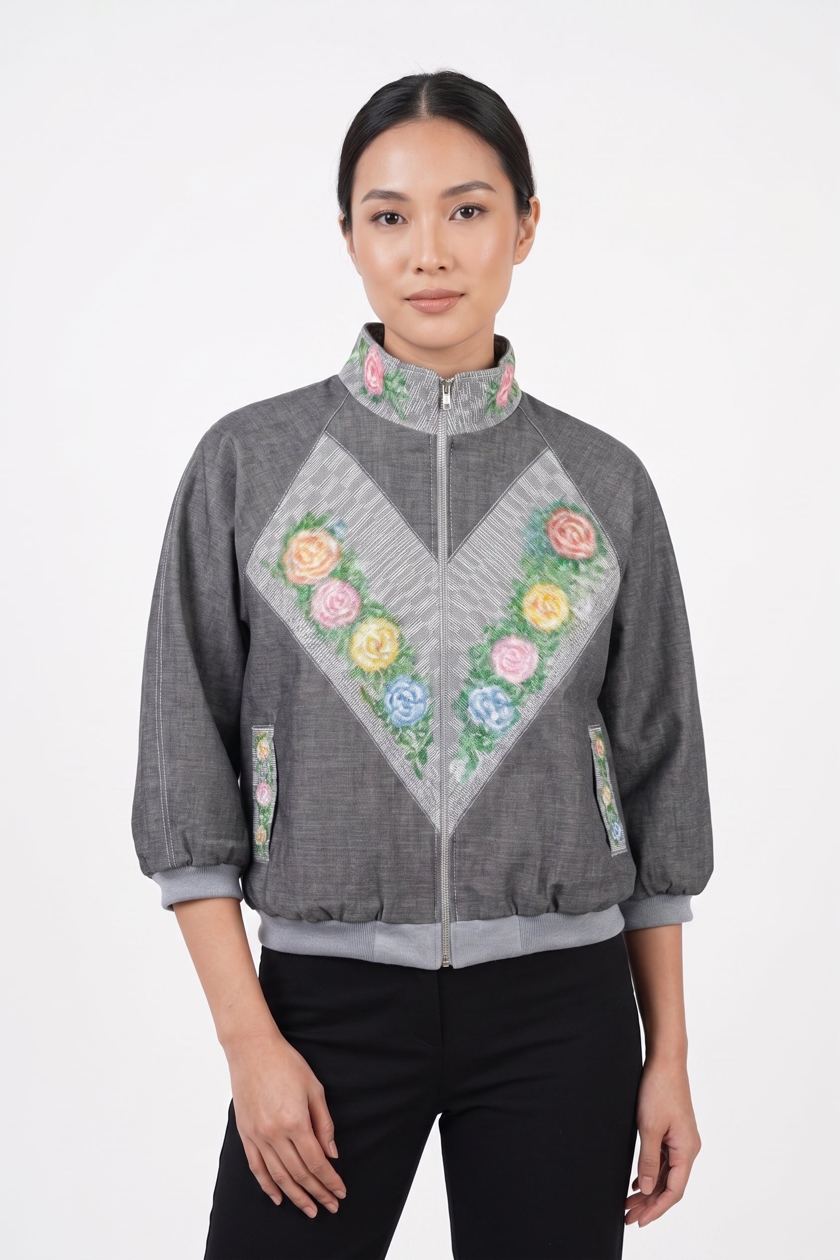 ALICIA 3.0 CLINT ART DENIM BOMBER BOLERO V3