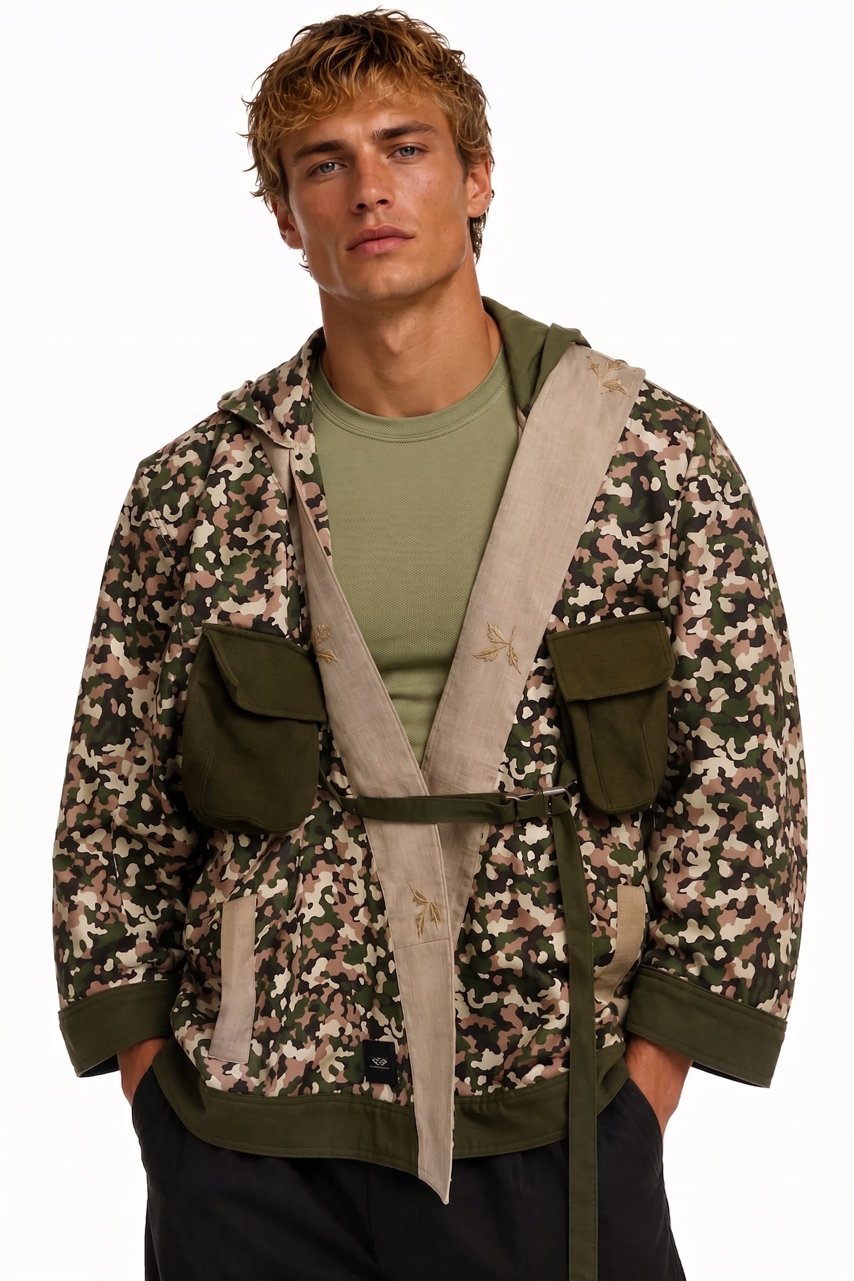 NESTY YAKAN BARONG CAMOUFLAGE KIMONO HOODIE