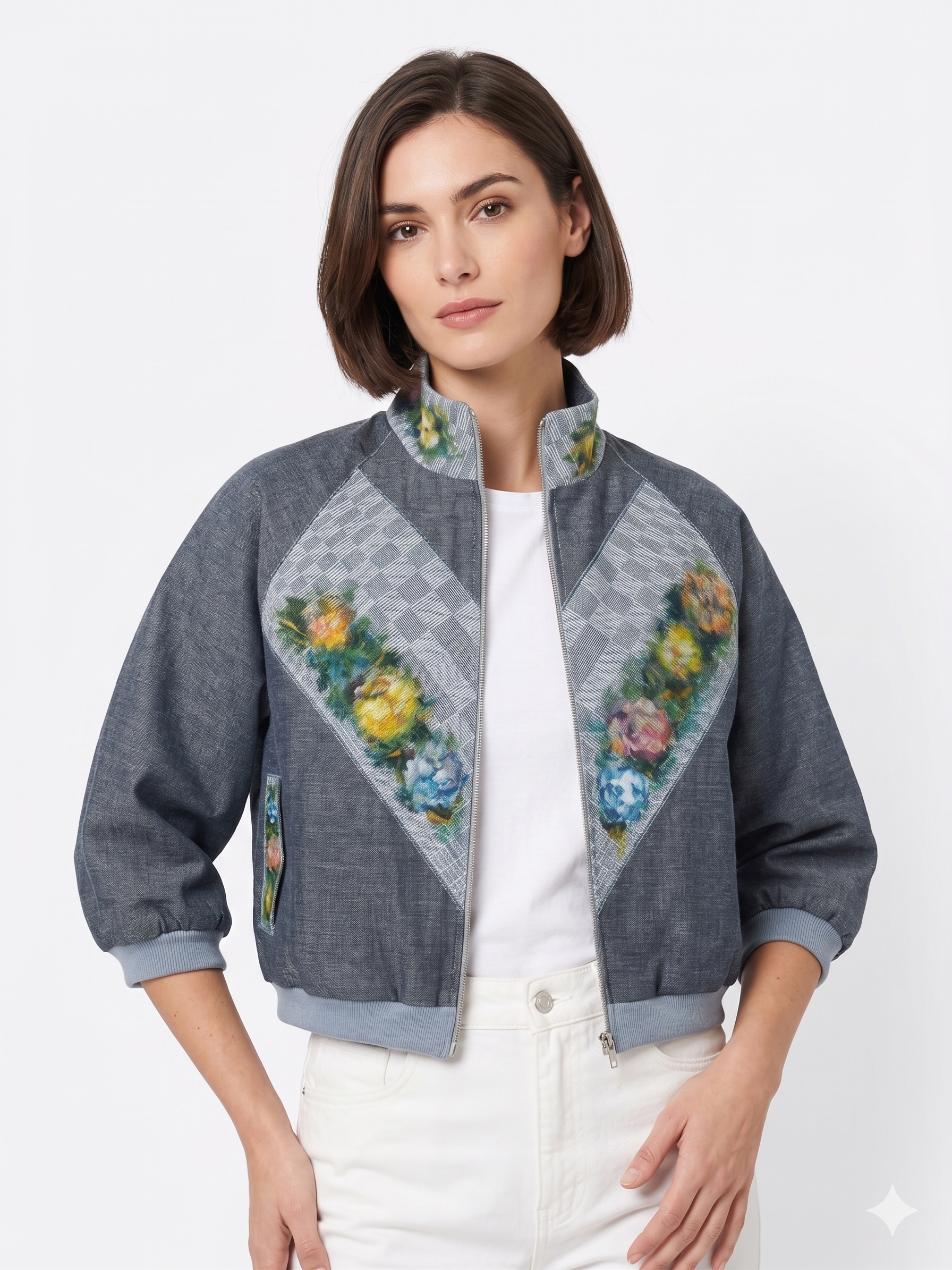 ALICIA 3.0 CLINT ART DENIM BOMBER BOLERO V2