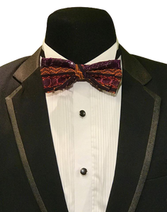 PURPLE CHEVRON BOW TIE